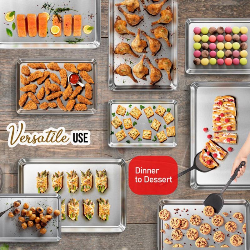 Bandeja para hornear EATEX 2 unidades 33 × 24 × 3 cm resistente a deformaciones