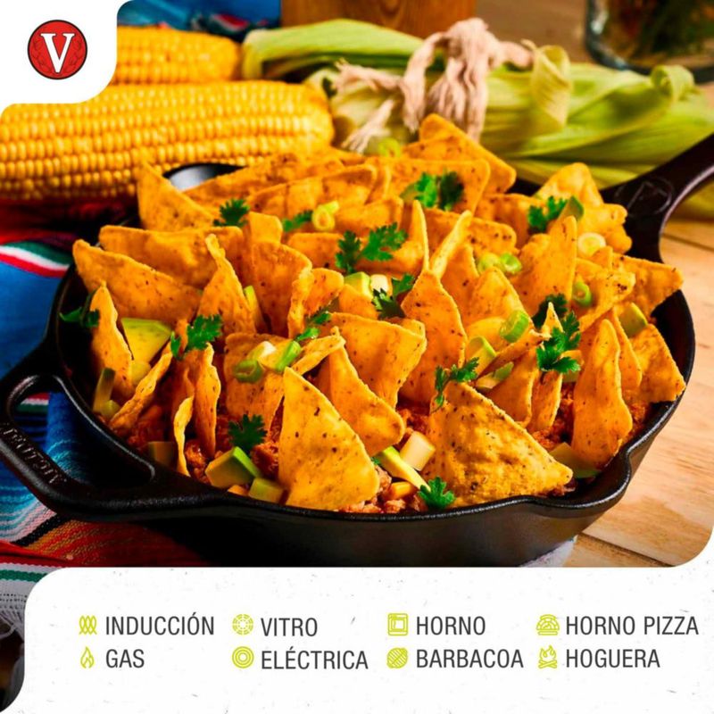 Sartén de hierro fundido Victoria 25 cm con diseño La Catrina