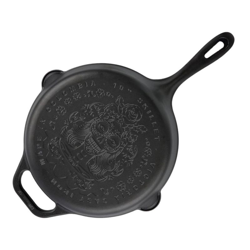Sartén de hierro fundido Victoria 25 cm con diseño La Catrina
