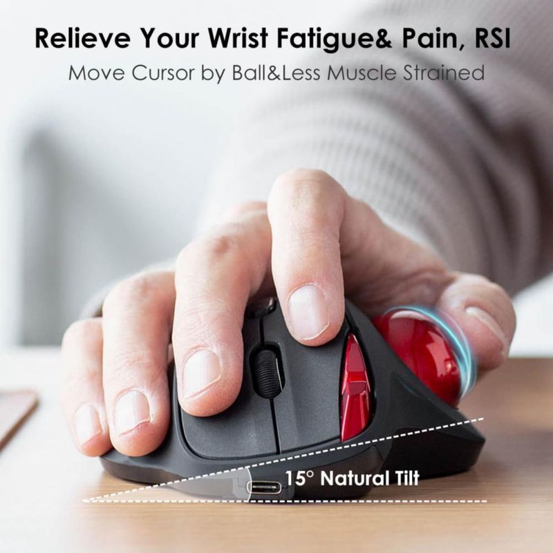 Ratón con bola SANWA 2.4G inalámbrico silencioso USB-A/C