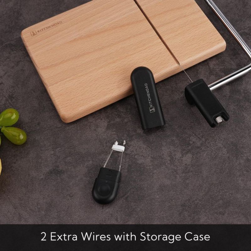 Cortador de Queso KITCHENDAO con Tabla de Haya Ajustable