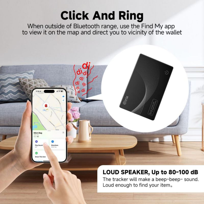 Finder eirix Apple MFi Pack de 2 negro impermeable