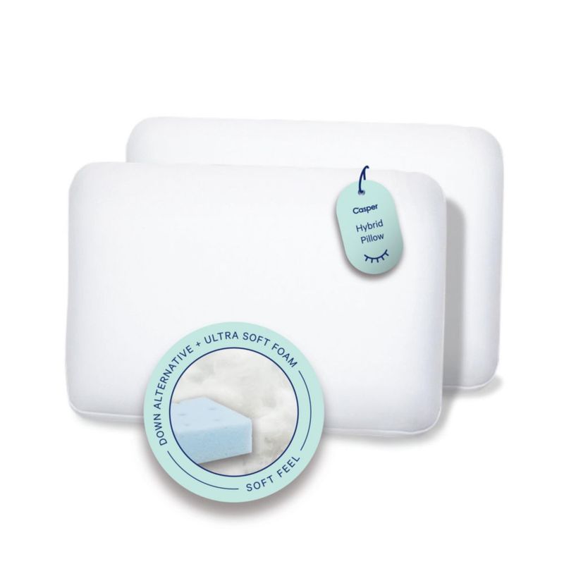 Almohada Casper King Híbrida 2 Unidades - Blanco