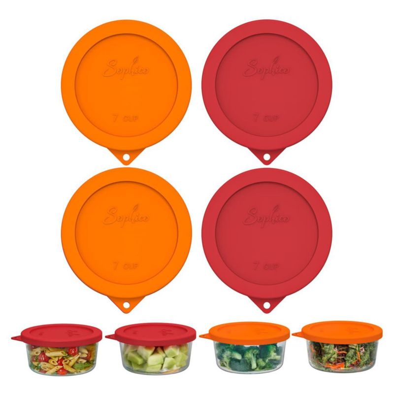 Tapa de Contenedor SOPHICO de Silicona para 7 Tazas - Pack de 4