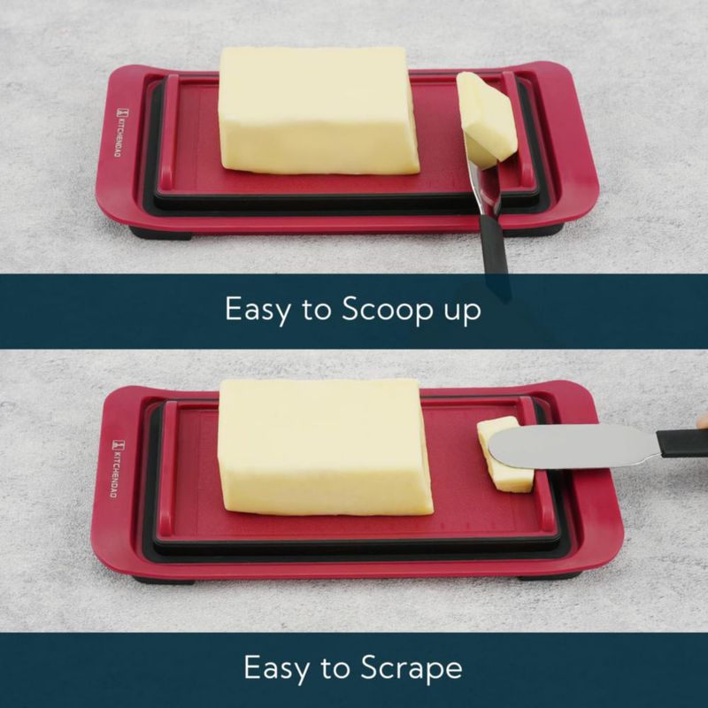 Recipiente hermético para mantequilla KITCHENDAO rojo libre de BPA