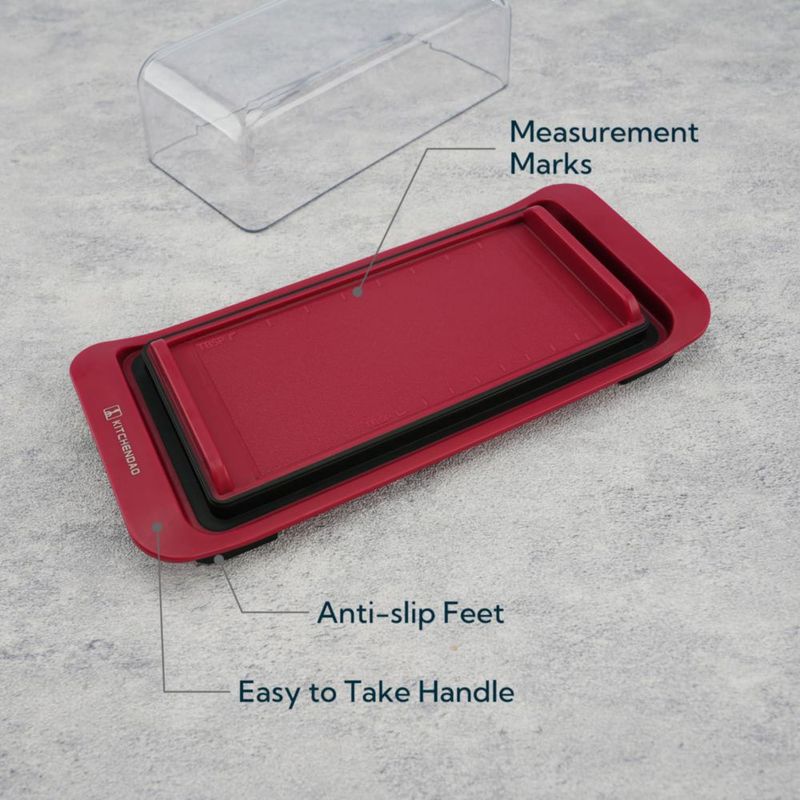 Recipiente hermético para mantequilla KITCHENDAO rojo libre de BPA