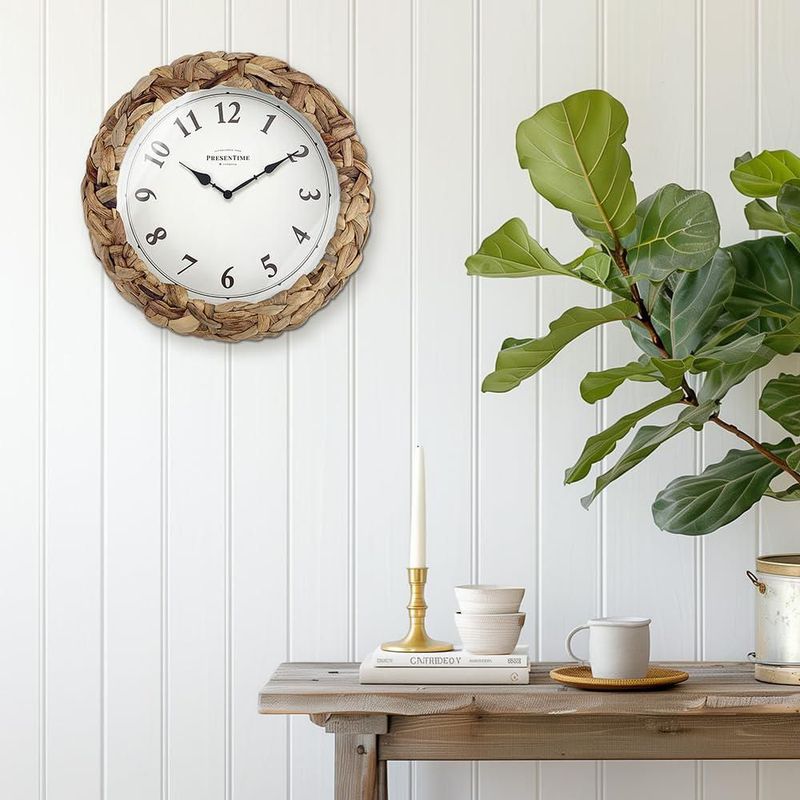 Reloj Presentime 27 cm Rústico Tejido Estilo Granja