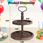 Bandeja mustry de madera estilo granja de 2 niveles (26 cm/32 cm)
