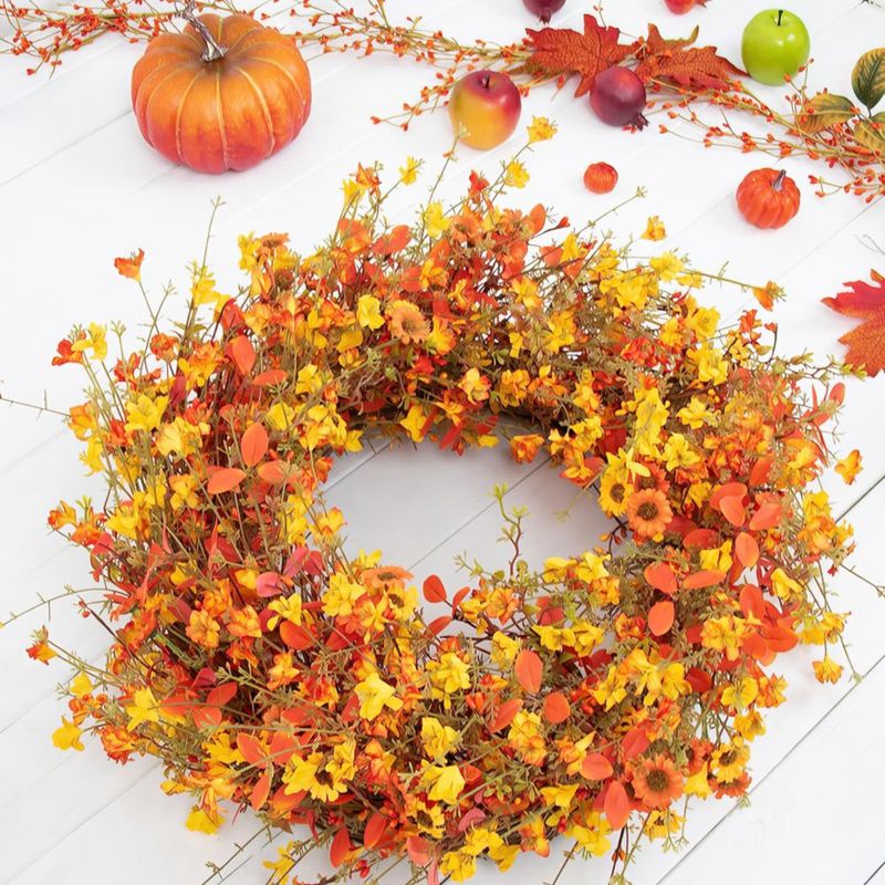 Corona DIYFLORU 71 cm – Gran decoración otoñal
