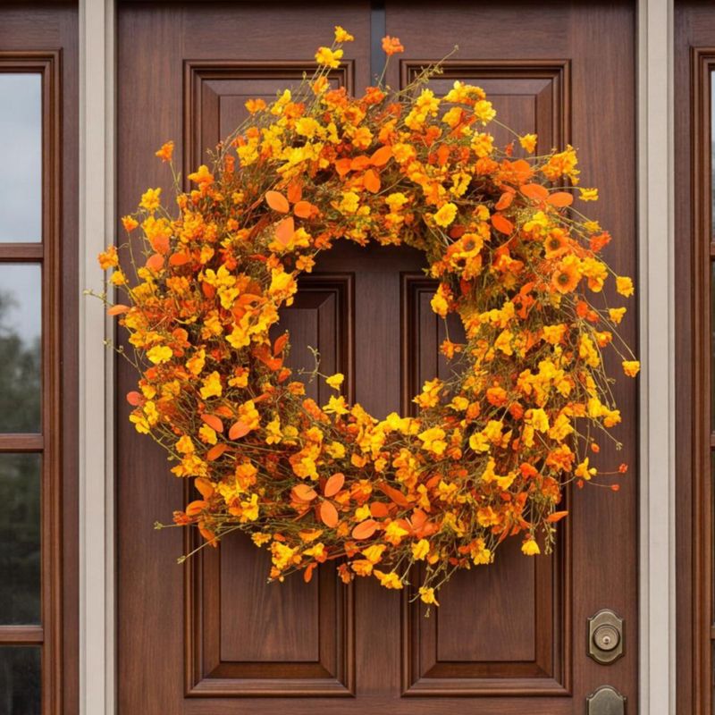 Corona DIYFLORU 71 cm – Gran decoración otoñal