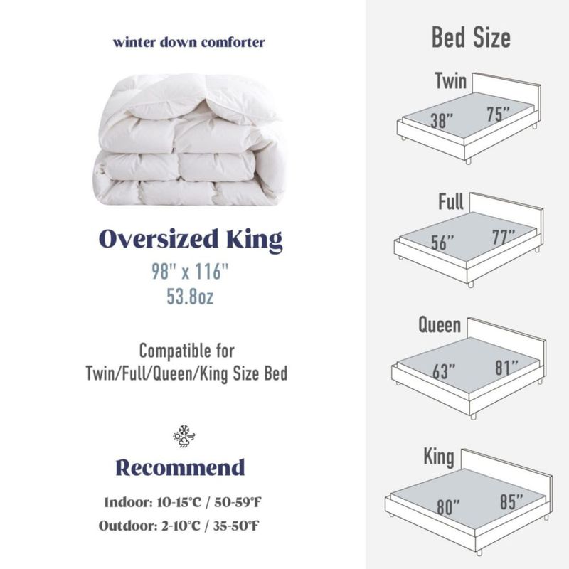 Edredón puredown King 116x98" (295 × 249 cm) 800 Fill Power