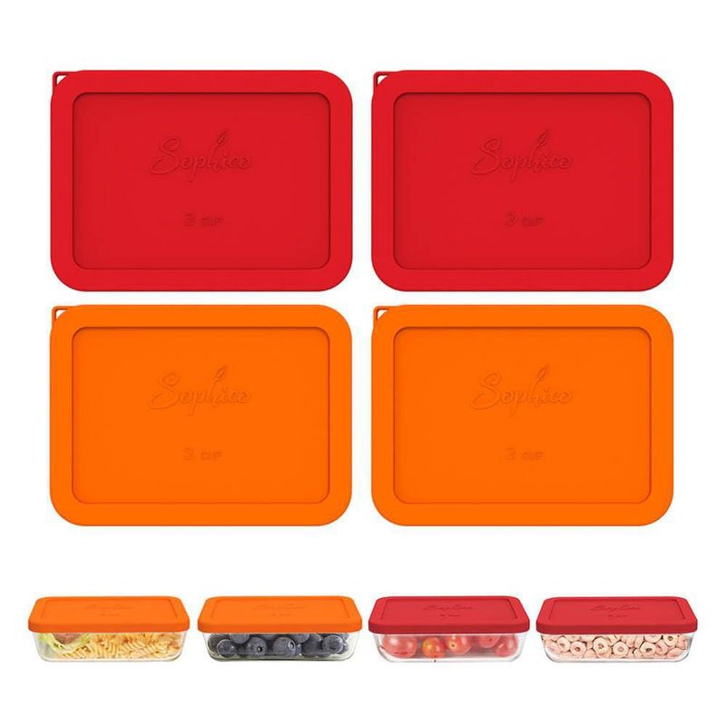 Tapa de Contenedor SOPHICO 4 unidades de silicona para cuencos de 3 tazas