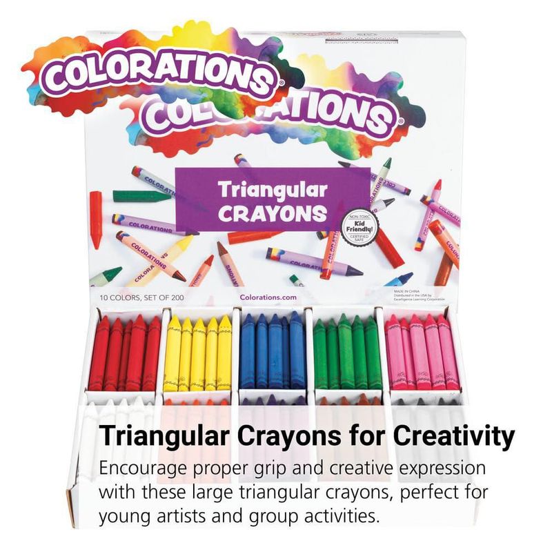 Crayones Colorations 200 piezas 16 colores triangulares