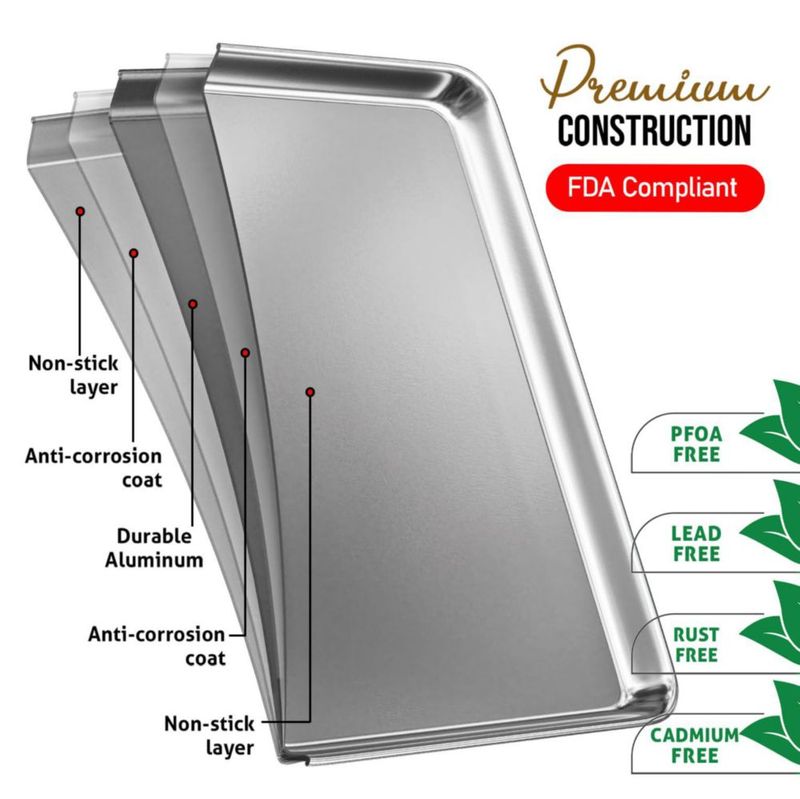 Bandeja de hornear de aluminio EATEX 46 x 33 cm paquete de 2