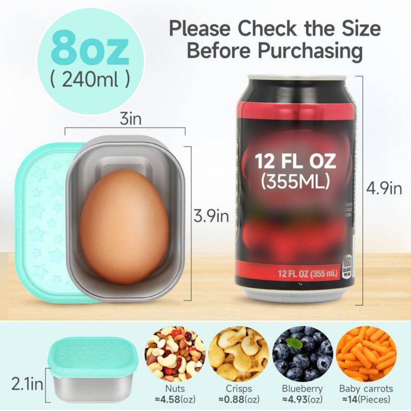 Contenedor de Snacks SOPHICO 230 ml con Tapa de Silicona – Pack de 6
