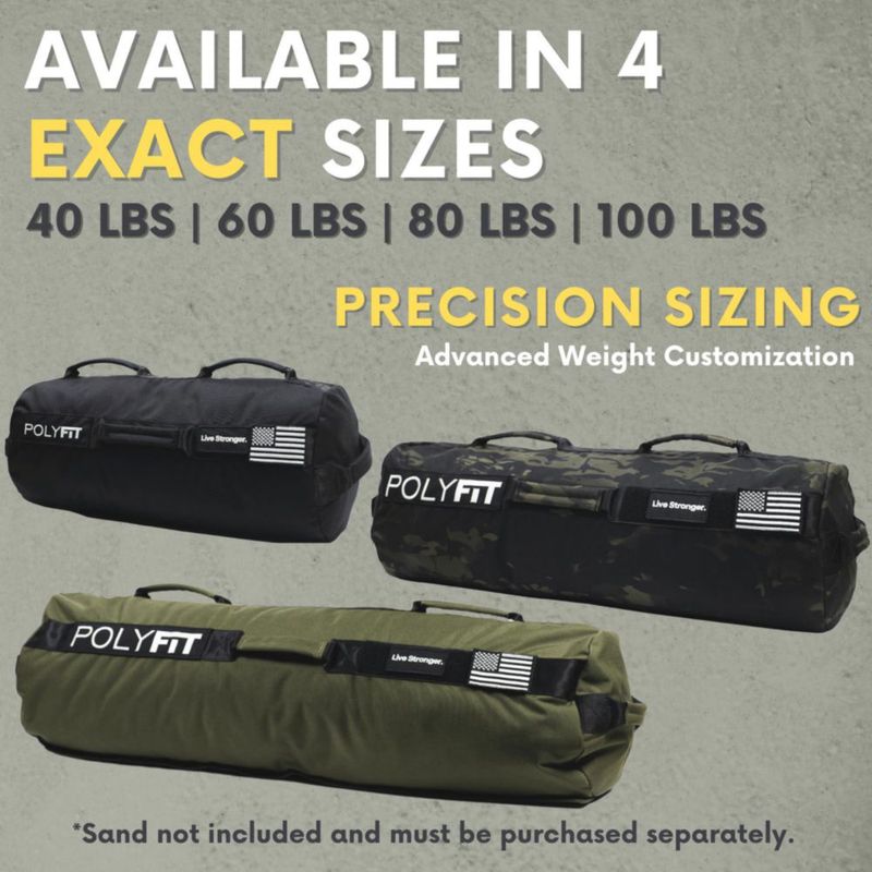 Saco de arena Polyfit 27 kg negro camuflaje con triple cierre