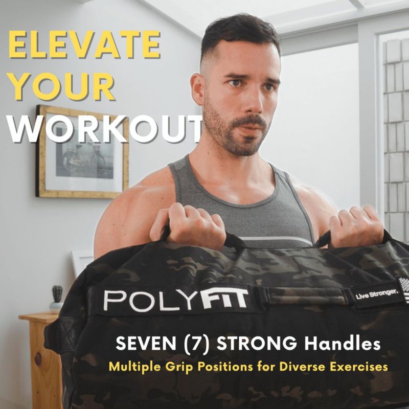Saco de arena Polyfit 27 kg negro camuflaje con triple cierre