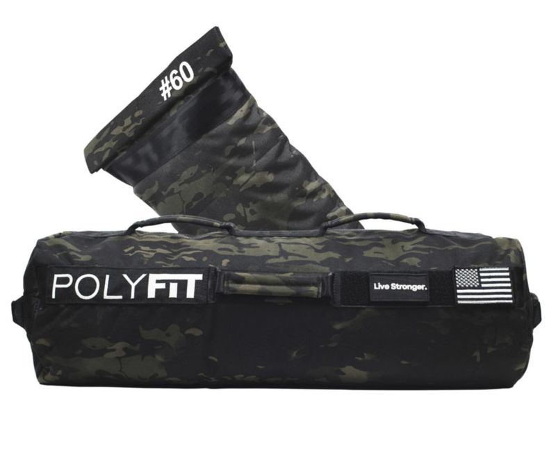 Saco de arena Polyfit 27 kg negro camuflaje con triple cierre
