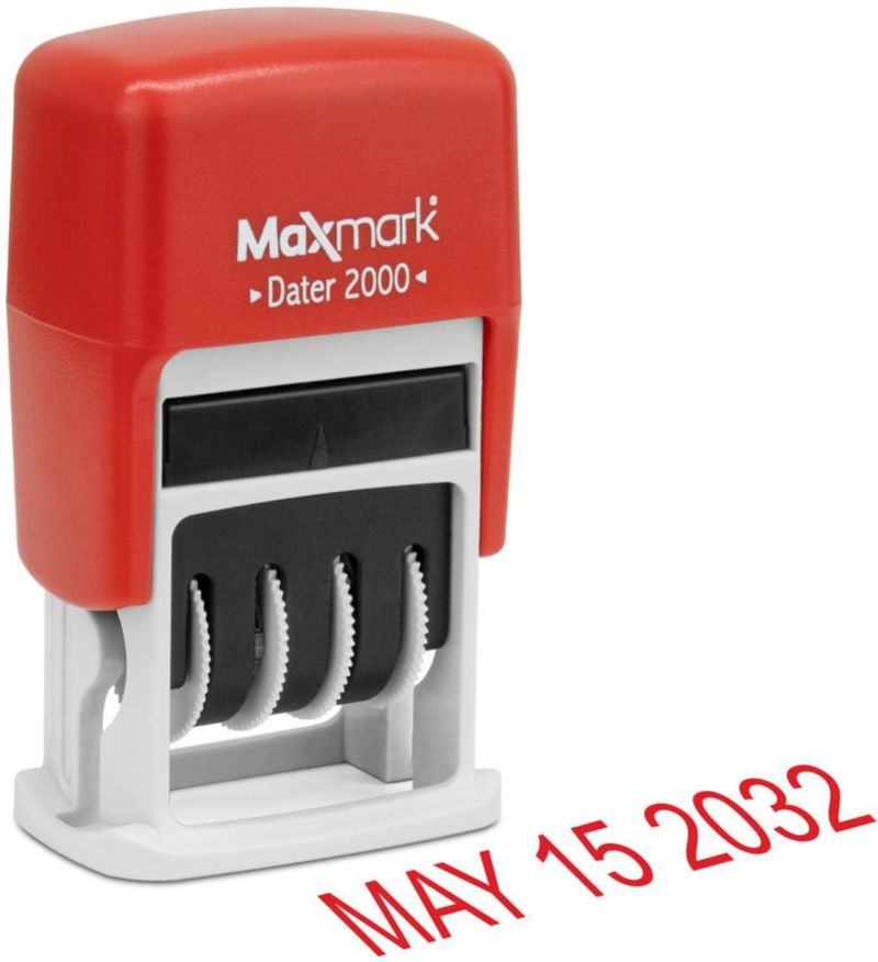 Sello de Fecha MaxMark 2000 Rojo Autoentintado