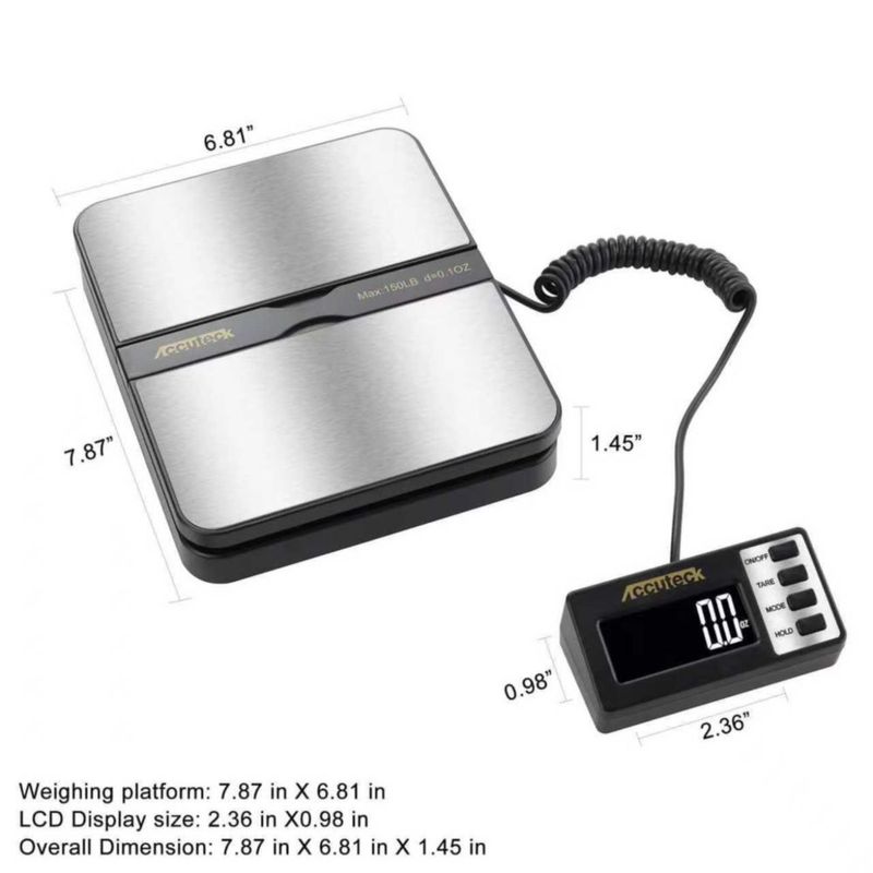 Balanza Postal ACCUTECK 150 lb 0.1 oz Acero Inoxidable