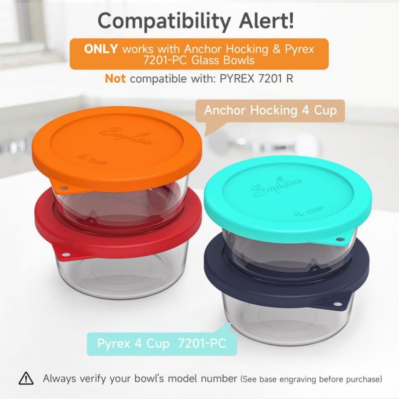 Tapa de Silicona SOPHICO para Recipientes de 4 Tazas – Pack de 4