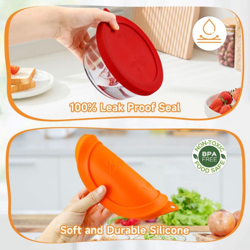 Tapa de Silicona SOPHICO para Recipientes de 4 Tazas – Pack de 4