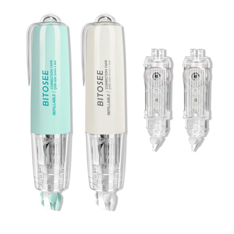 Cinta Correctora BITOSEE Recargable de Secado Rápido - Pack de 2