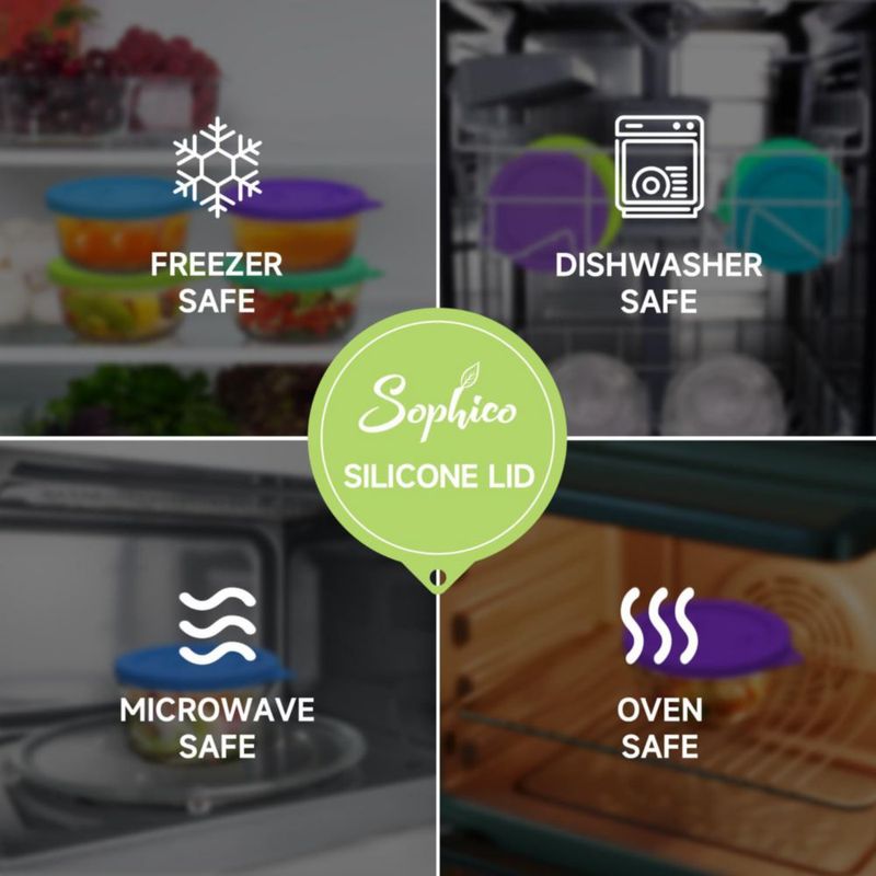 Tapa de Silicona SOPHICO para Recipiente de 2 Tazas (Pack de 2)