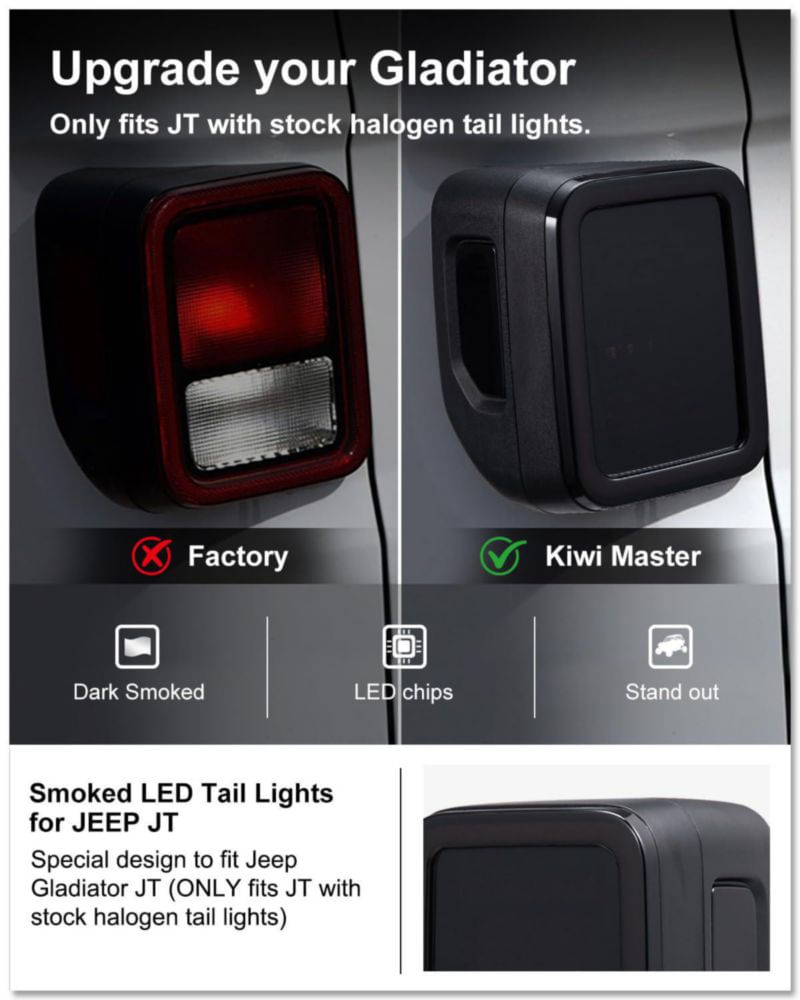 Luces traseras LED Kiwi Master para Jeep Gladiator 2020-2026