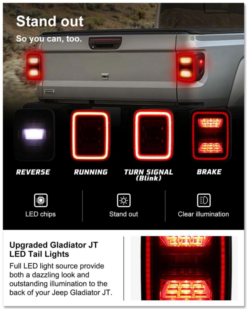 Luces traseras LED Kiwi Master para Jeep Gladiator 2020-2026