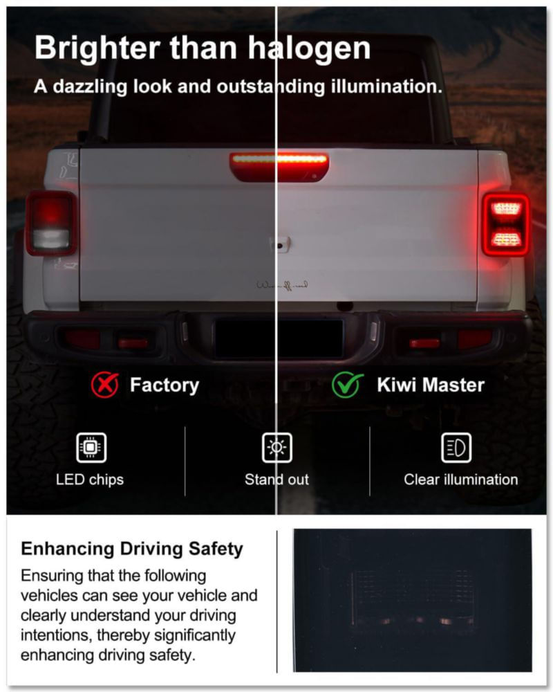 Luces traseras LED Kiwi Master para Jeep Gladiator 2020-2026