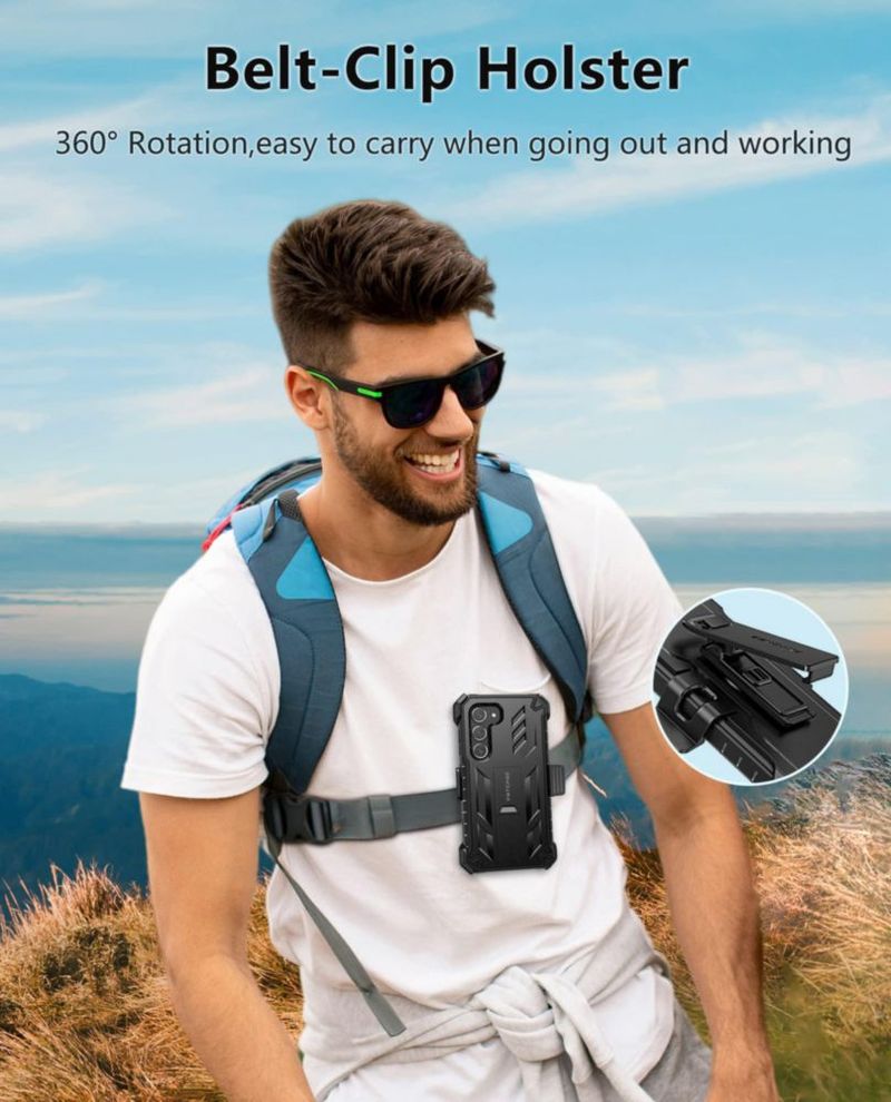 Funda FNTCASE Galaxy S23 con Clip de Cinturón y Protector de Pantalla