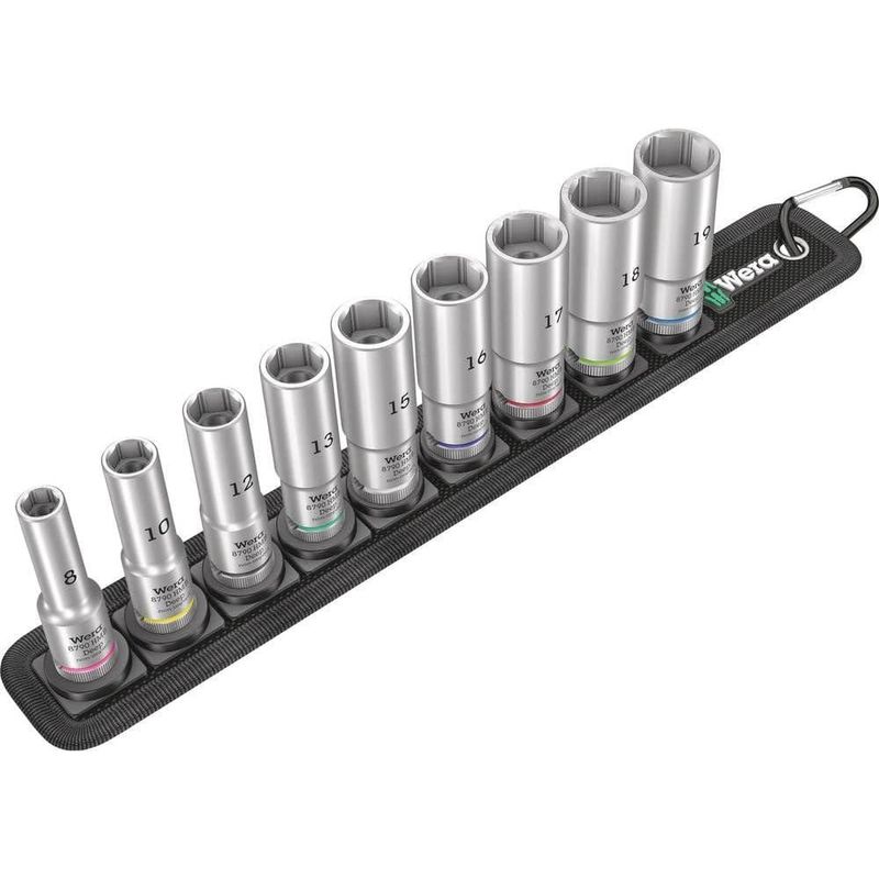 Juego de vasos Wera 9 piezas 3/8" de entrada profundo Belt B