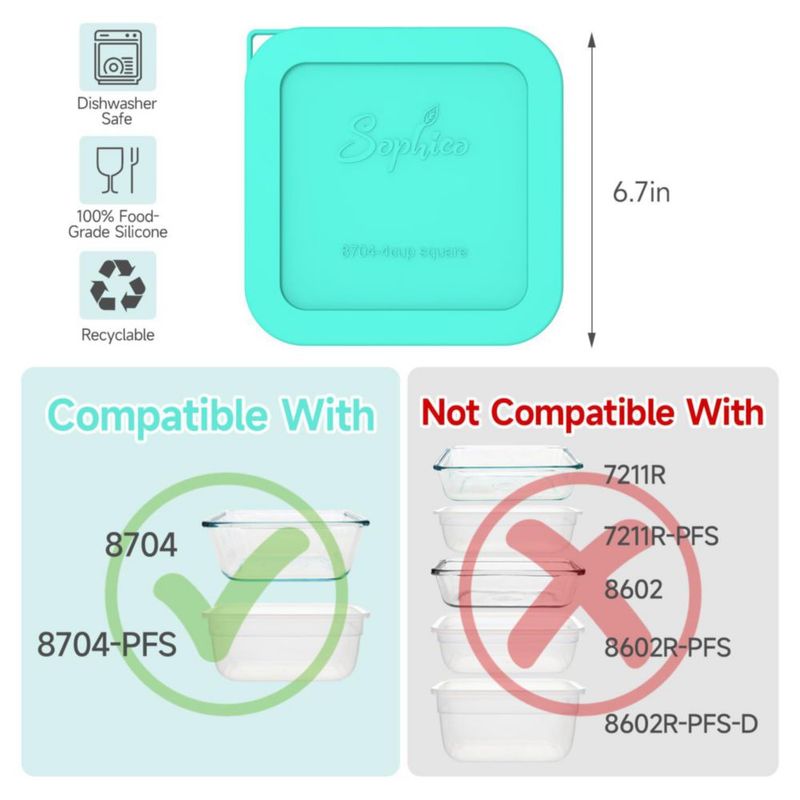 Tapa de contenedor SOPHICO 17 cm para Pyrex/Snapware de 4 tazas