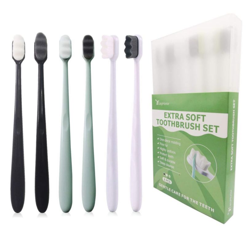 Cepillo de dientes EasyHonor extra suave 6 uds 18 cm