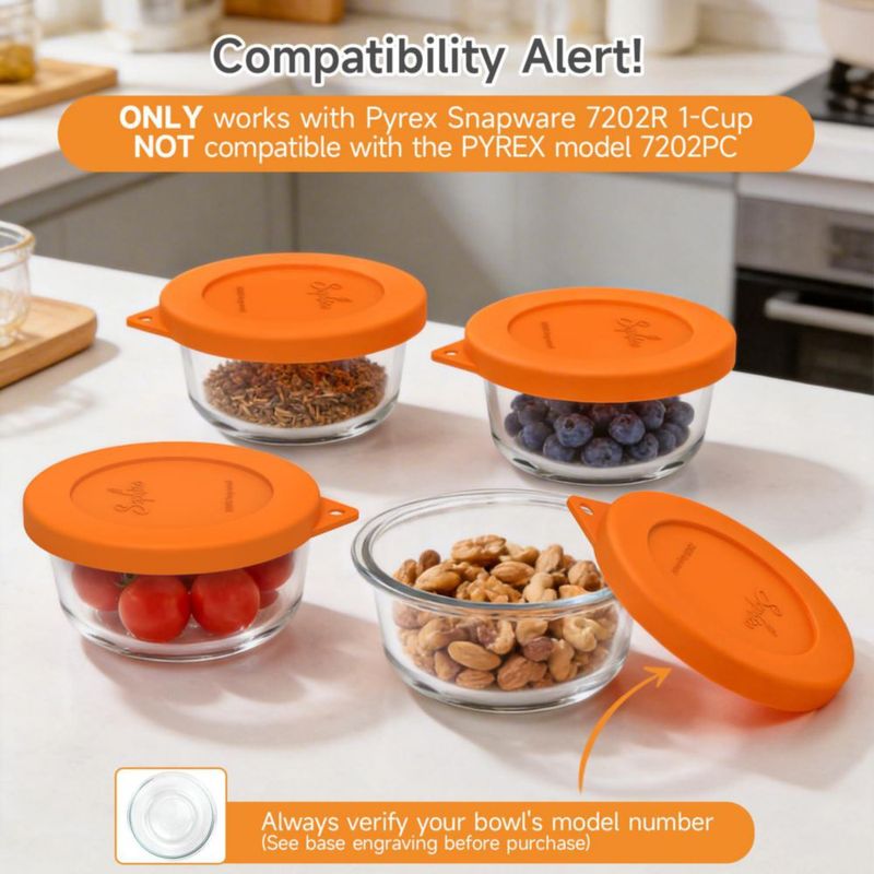 Tapa para Recipiente SOPHICO 1 taza (7202R) de Silicona - Pack de 4