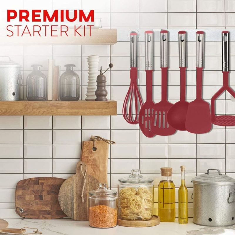 Set de 24 Utensilios de Cocina EATEX de Nylon Rojo