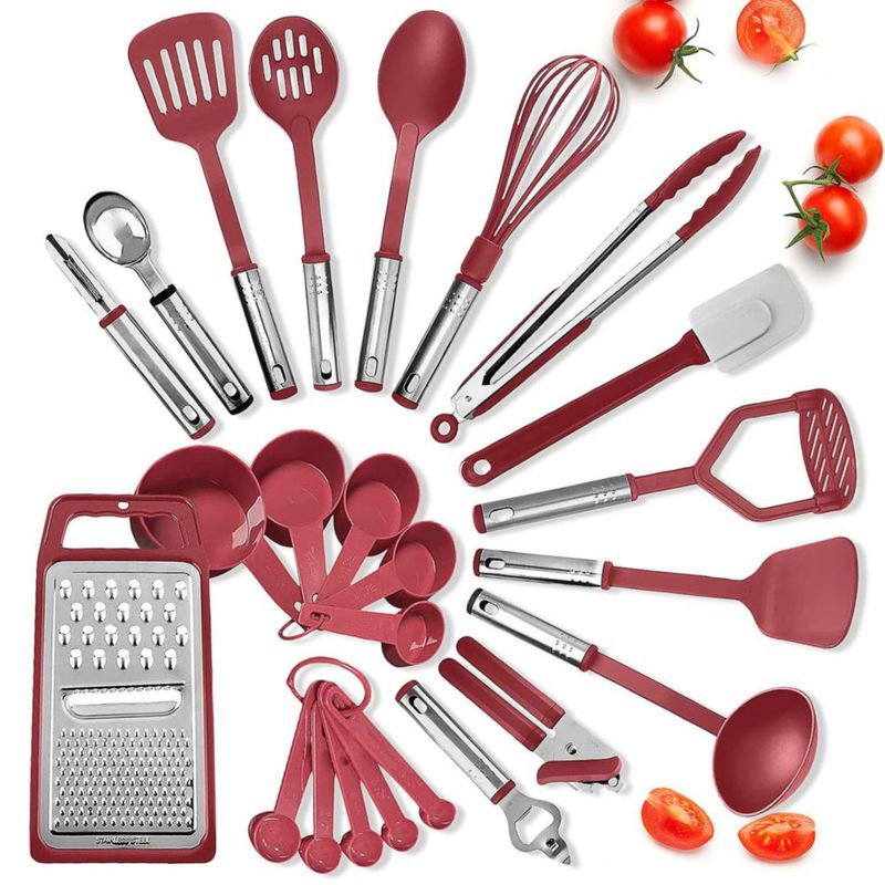 Set de 24 Utensilios de Cocina EATEX de Nylon Rojo