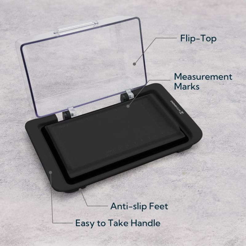 Recipiente hermético para mantequilla KITCHENDAO con tapa abatible - negro