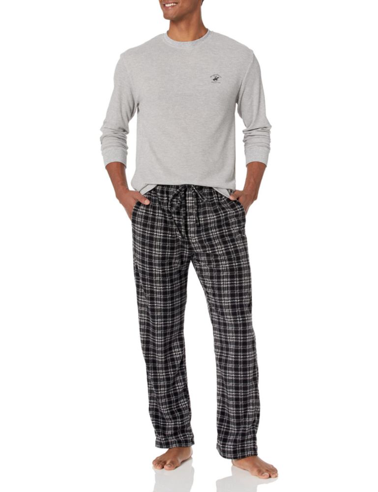 Pijamas para hombre Beverly Hills Polo Club talla grande gris/negro