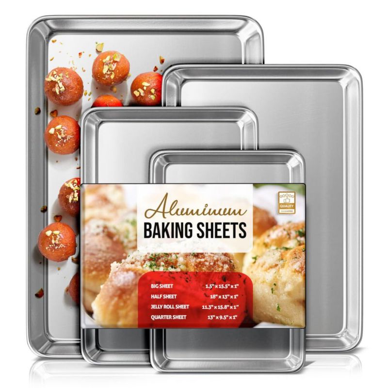 Juego de 4 bandejas antiadherentes de aluminio EATEX