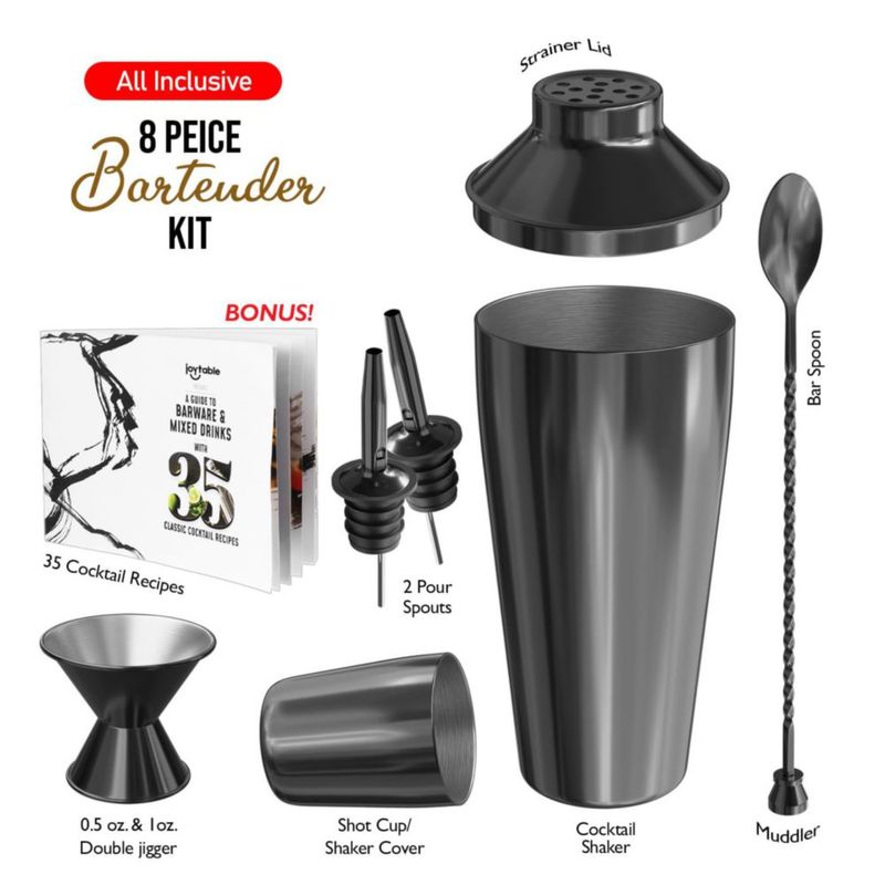 Kit de Mixología negro de 8 piezas EATEX