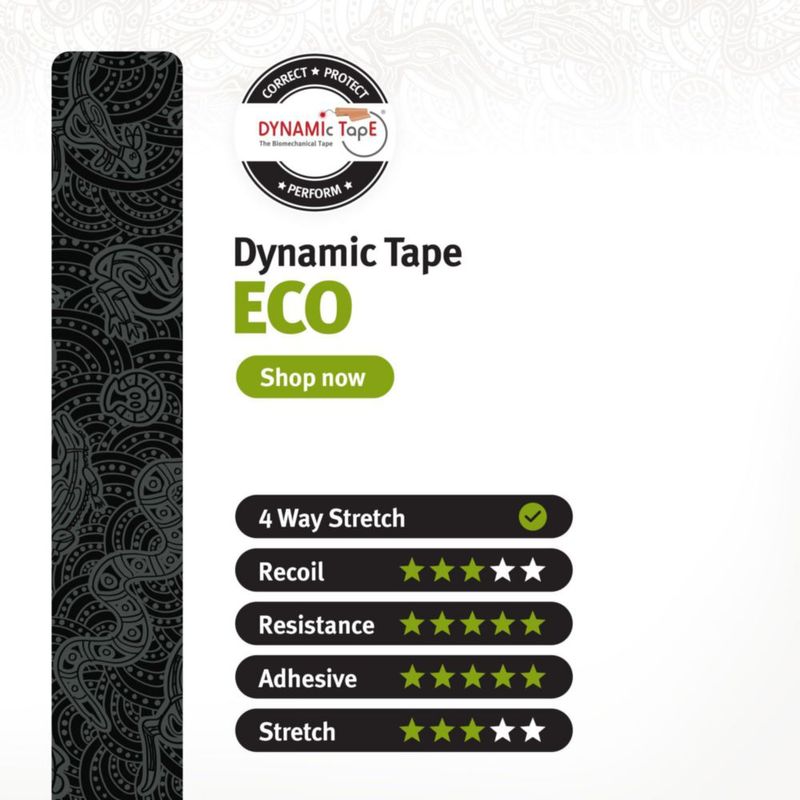 Cinta Dynamic Tape 75 cm negra/gris de 4 direcciones