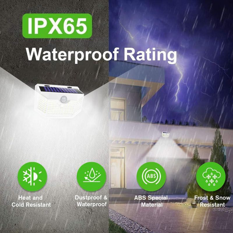 Luces solares HMCITY paquete de 8 con sensor de movimiento – blanco
