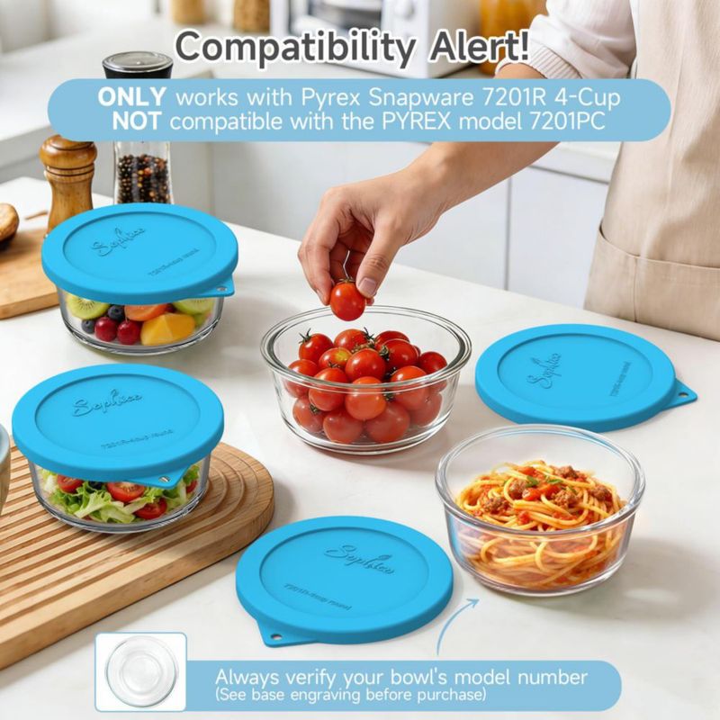 Tapa de silicona SOPHICO 4 tazas (7201R) - juego de 6
