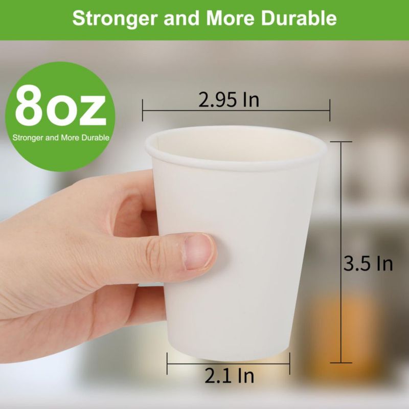 Tazas de Café BZOM 120 unidades 237 ml Descartables Blancas