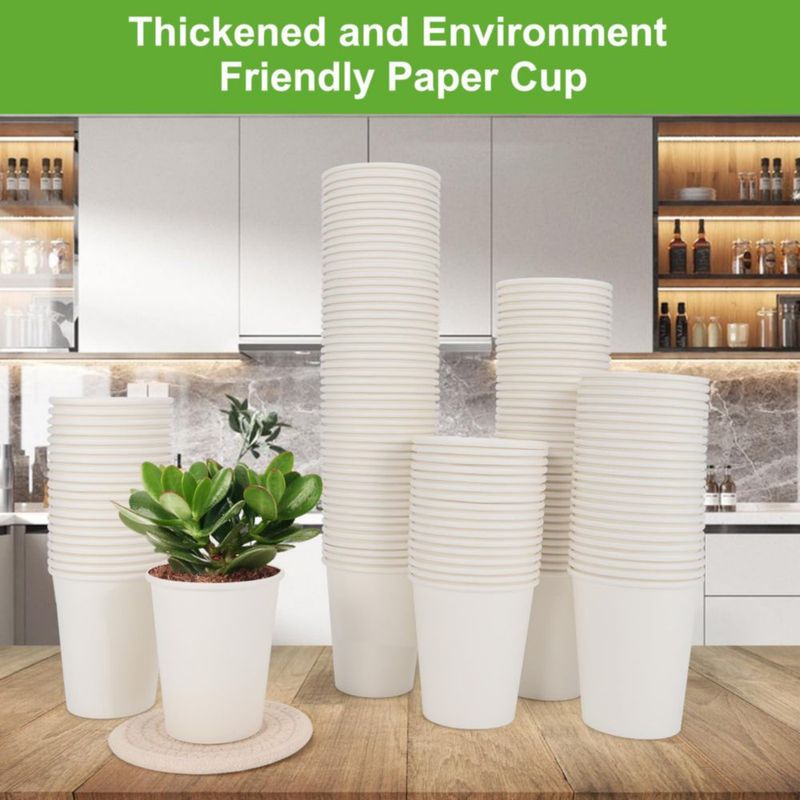 Tazas de Café BZOM 120 unidades 237 ml Descartables Blancas