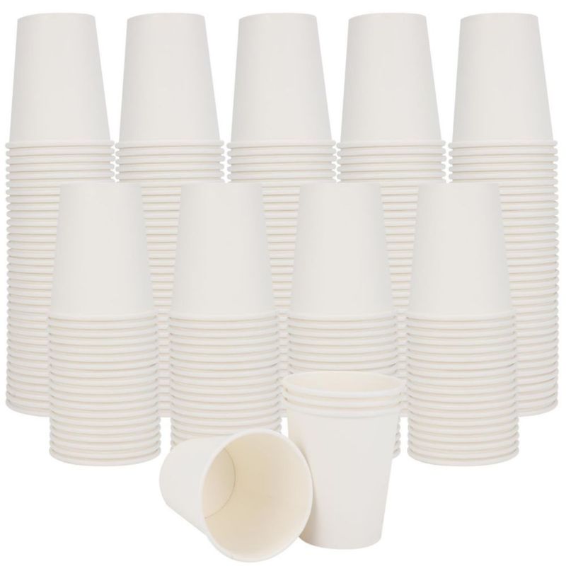 Tazas de Café BZOM 120 unidades 237 ml Descartables Blancas