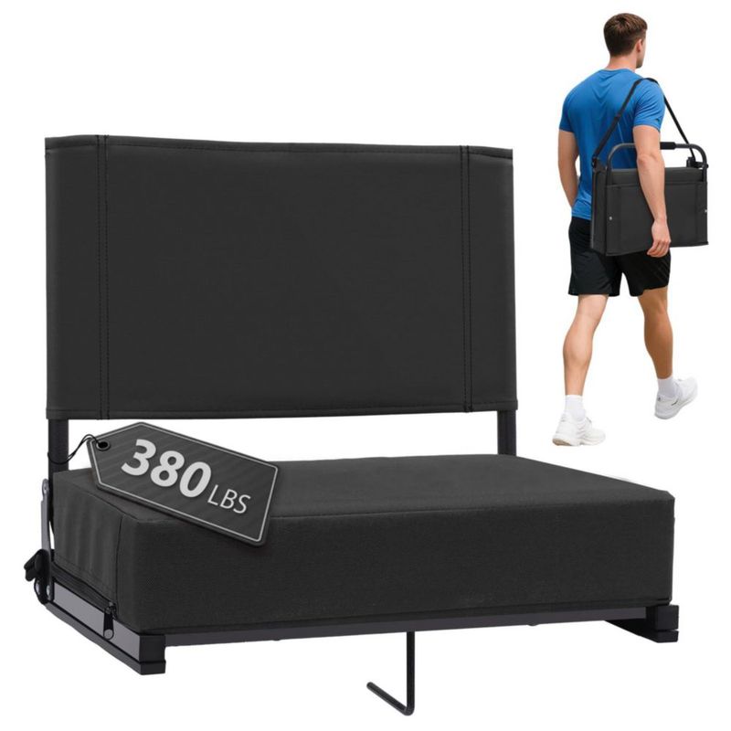 Asientos de estadio Sekey 2 piezas negro 46 cm con soporte lumbar