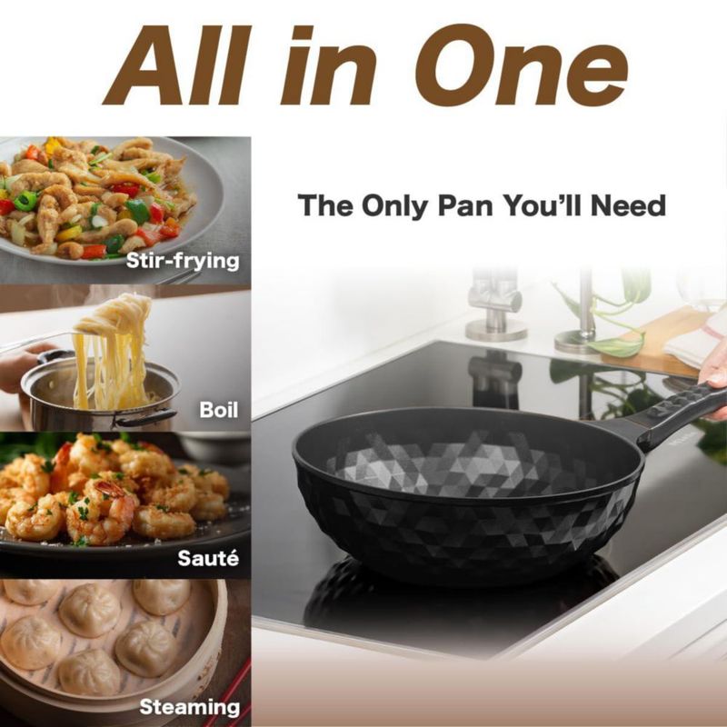 Wok KOREA KING 28 cm antiadherente con recubrimiento de titanio